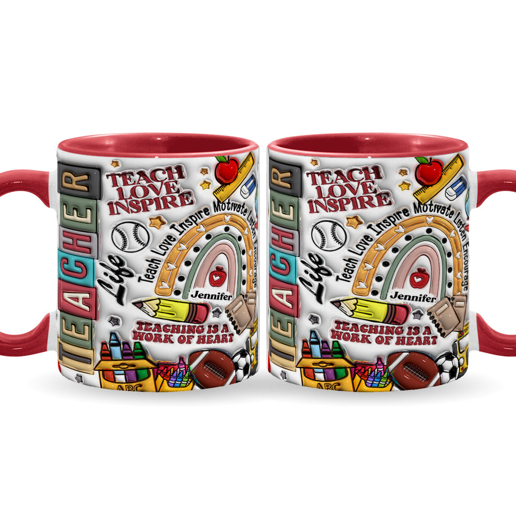 Teach Love Inspire - Personalized Teacher Accent Mug