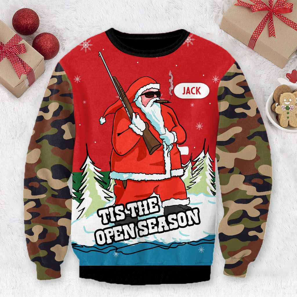 Alles, was ich mir zu Weihnachten wünsche, ist mehr Zeit zum Jagen – personalisierter Jagd-Pullover