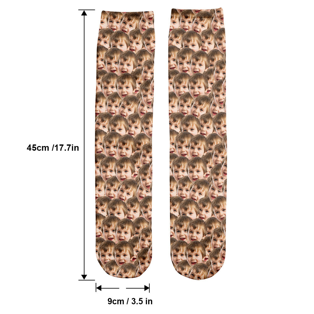 Customizable Printed Face - Personalized grandson Socks