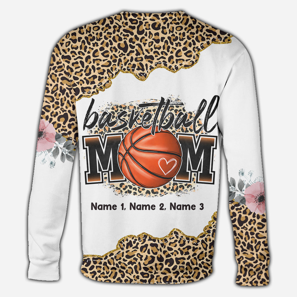 Basketball Mom Leopard - Personalized Basketball All Over Shirt