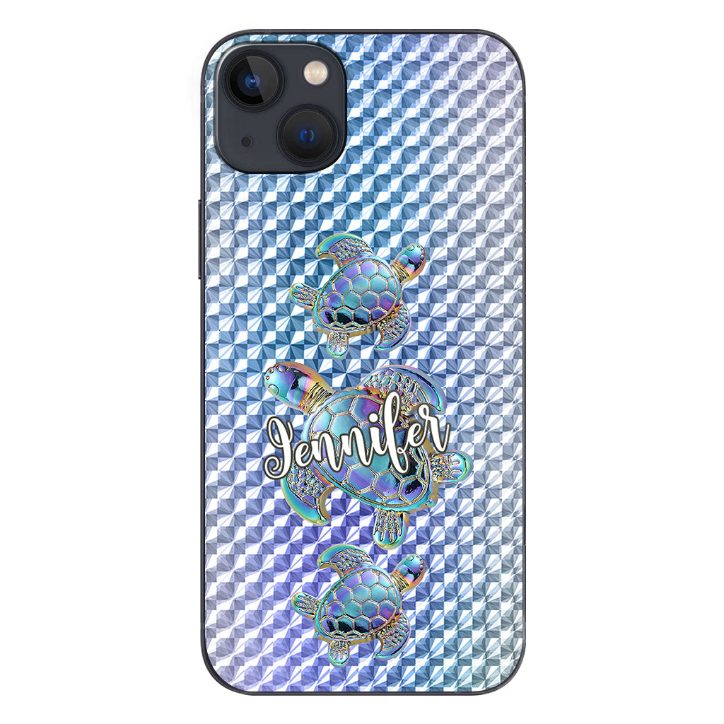 Salty Lil Beach - Personalized Turtle Clear Phone Case