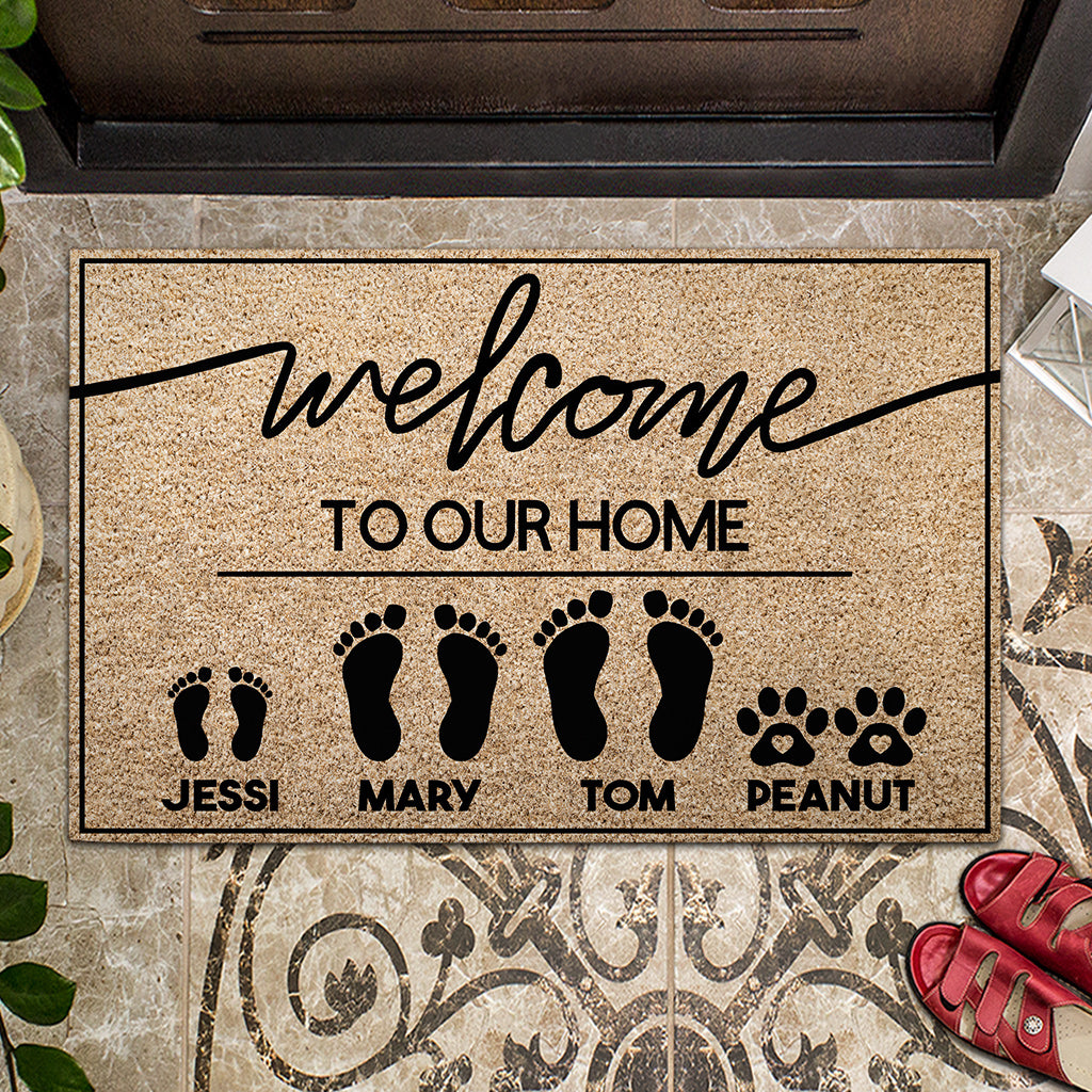 Willkommen in unserem Zuhause – personalisierte Fußmatte zum Einzug