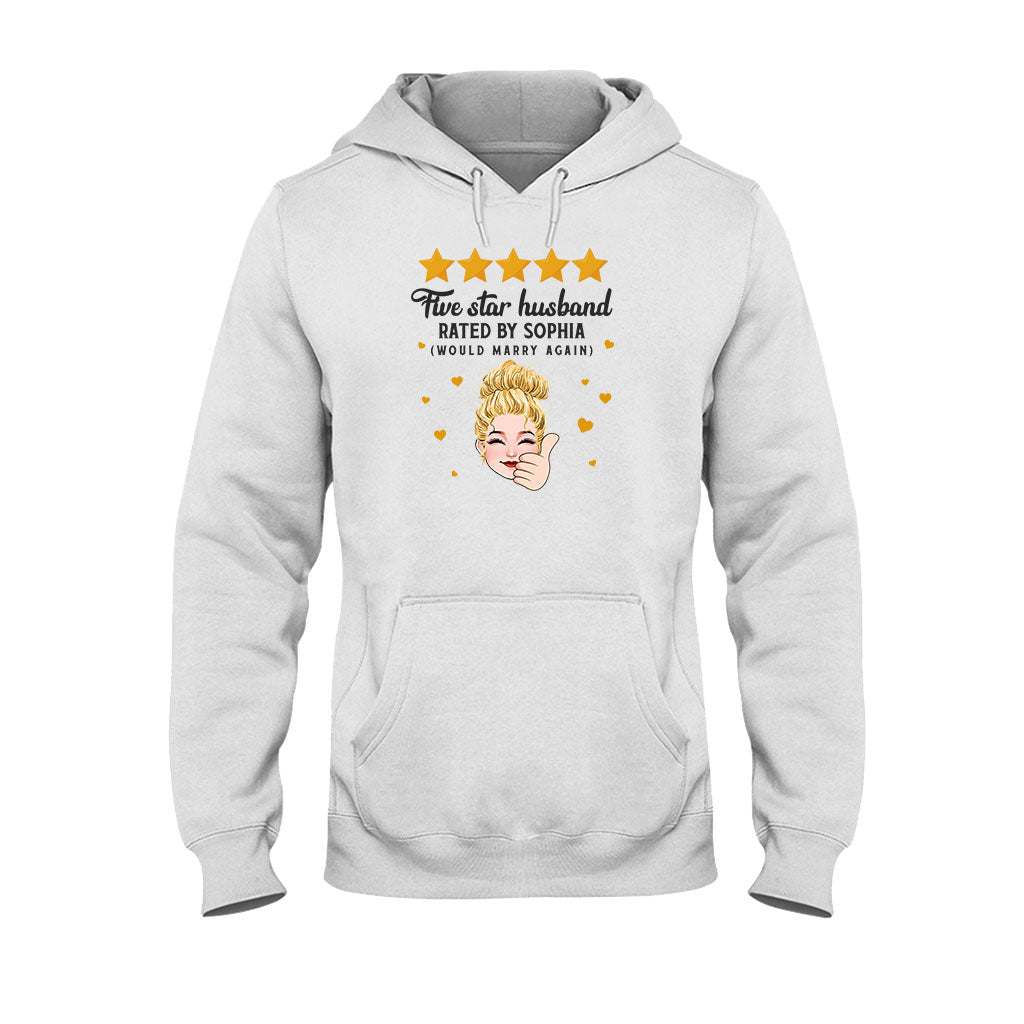 Fünf-Sterne-Ehepaar – Personalisiertes T-Shirt und Hoodie für Ehepaare