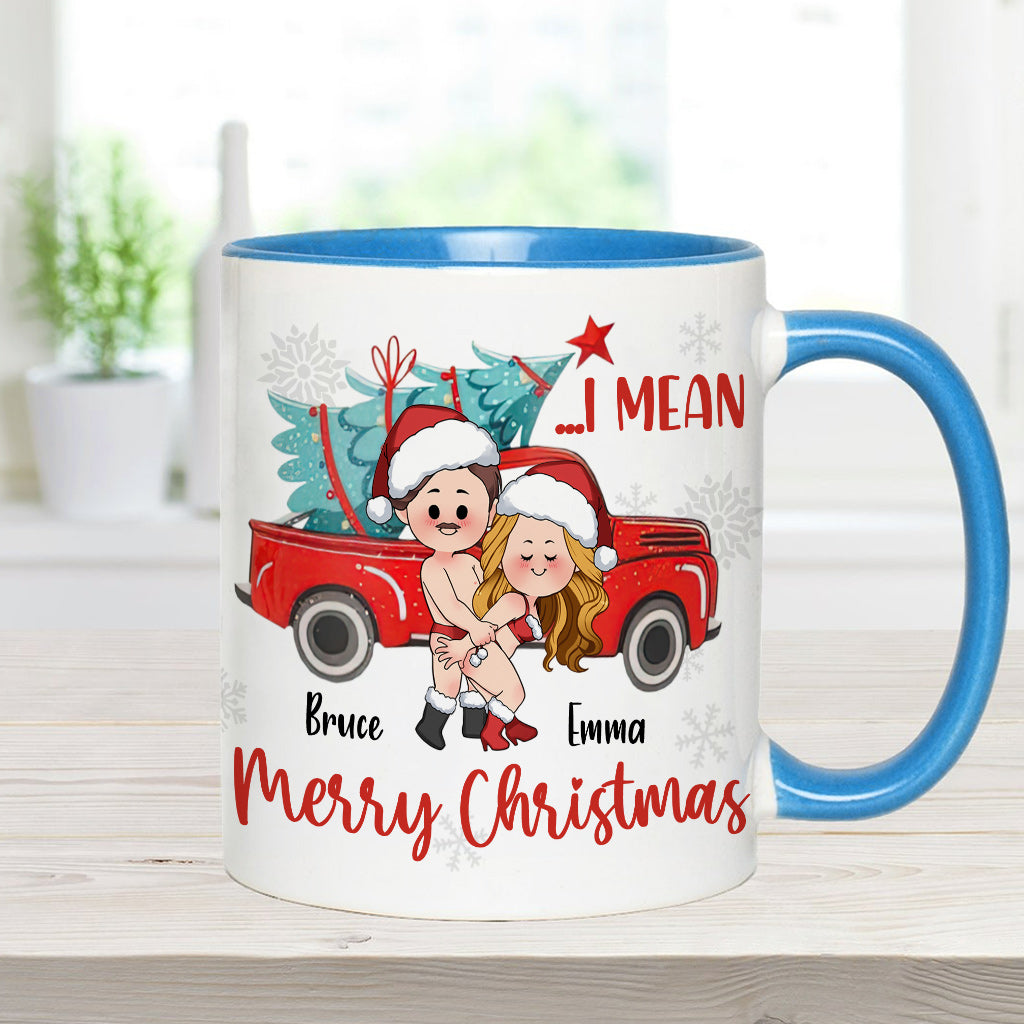 „Bend Me Over I Mean Merry Christmas“ – personalisierte Tasse für Paare