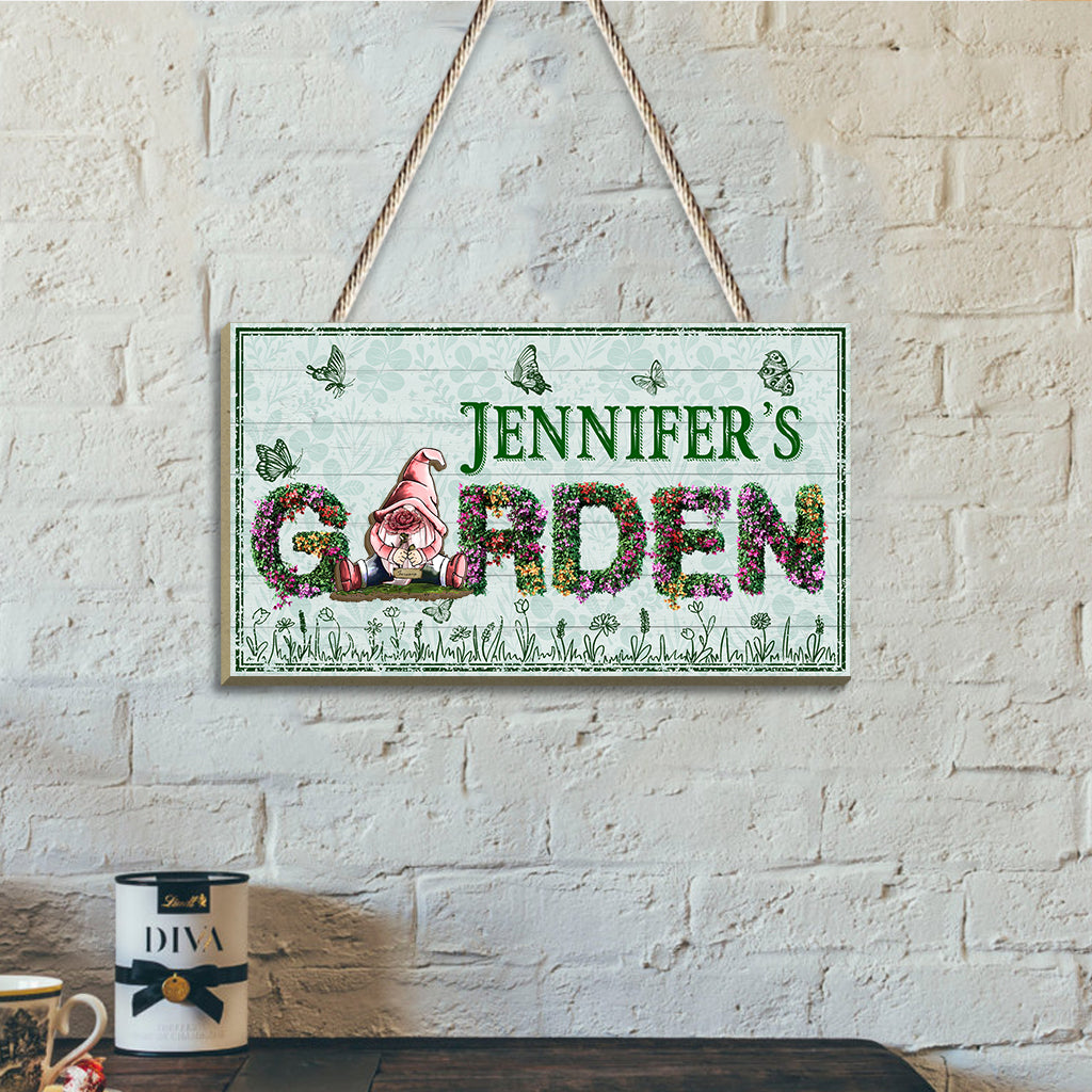 Willkommen in meinem Garten – Personalisiertes, austauschbares Gartenschild aus Holz