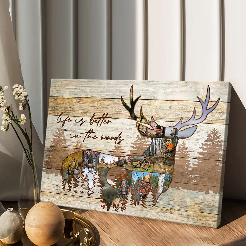 Das Leben ist besser im Wald – Personalisierte Jagdleinwand und Poster