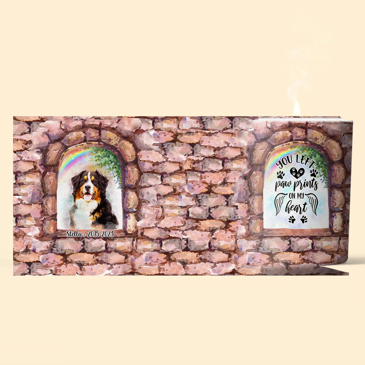 No Longer By My Side - Personalized Dog Candle With Wooden Lid