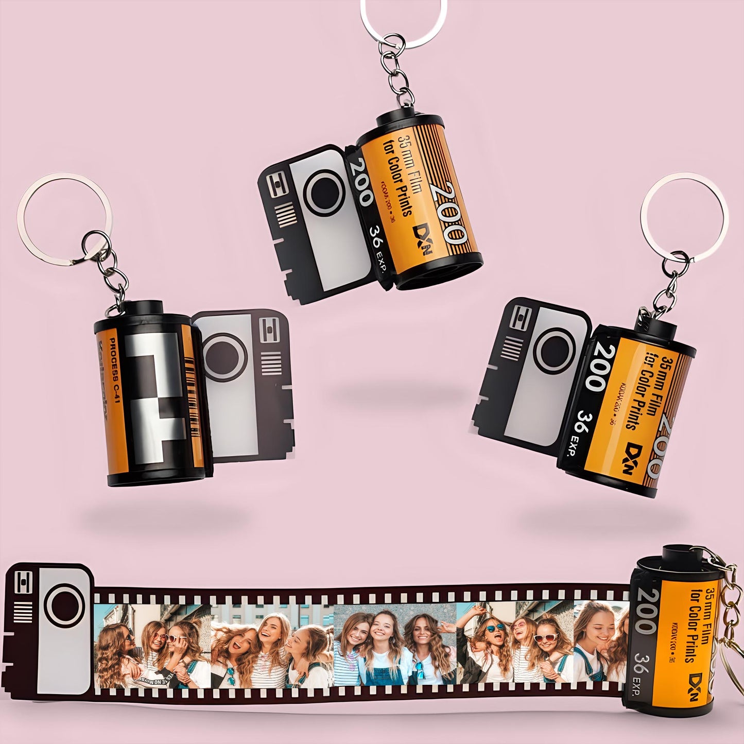 Für immer beste Freundin - Geschenk für die Freundin - Personalisierter Filmrollen-Schlüsselanhänger