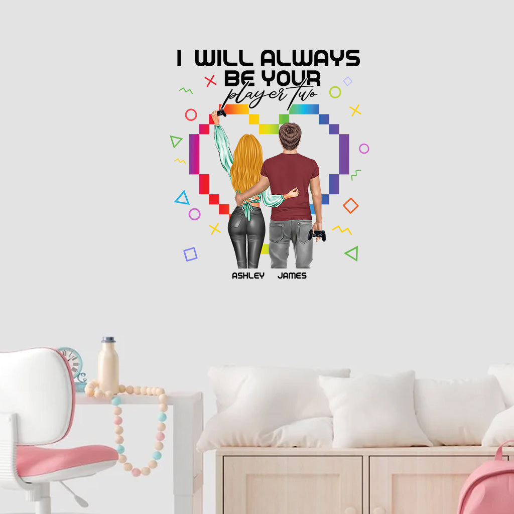 Ich werde immer dein Spieler Zwei sein – Personalisierter Videospiel-Aufkleber (Vollversion)