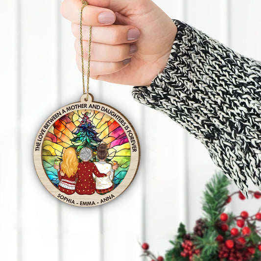 Die Liebe zwischen Mutter und Töchtern – Geschenk für Mama – Personalisierter zweilagiger Schmuckanhänger