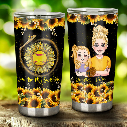 You Are My Sunshine - Personalized Softball Tumbler