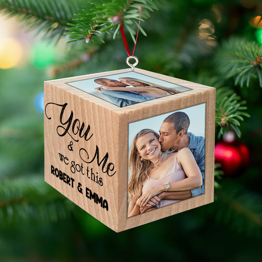 „Du und ich, wir schaffen das“-Blockornament – ​​Geschenk für Freundin, Freund, Ehemann, Ehefrau – Personalisiertes Blockornament