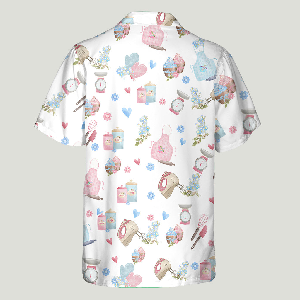 Einfach ein Mädchen, das Backen liebt – personalisiertes Hawaiihemd zum Backen