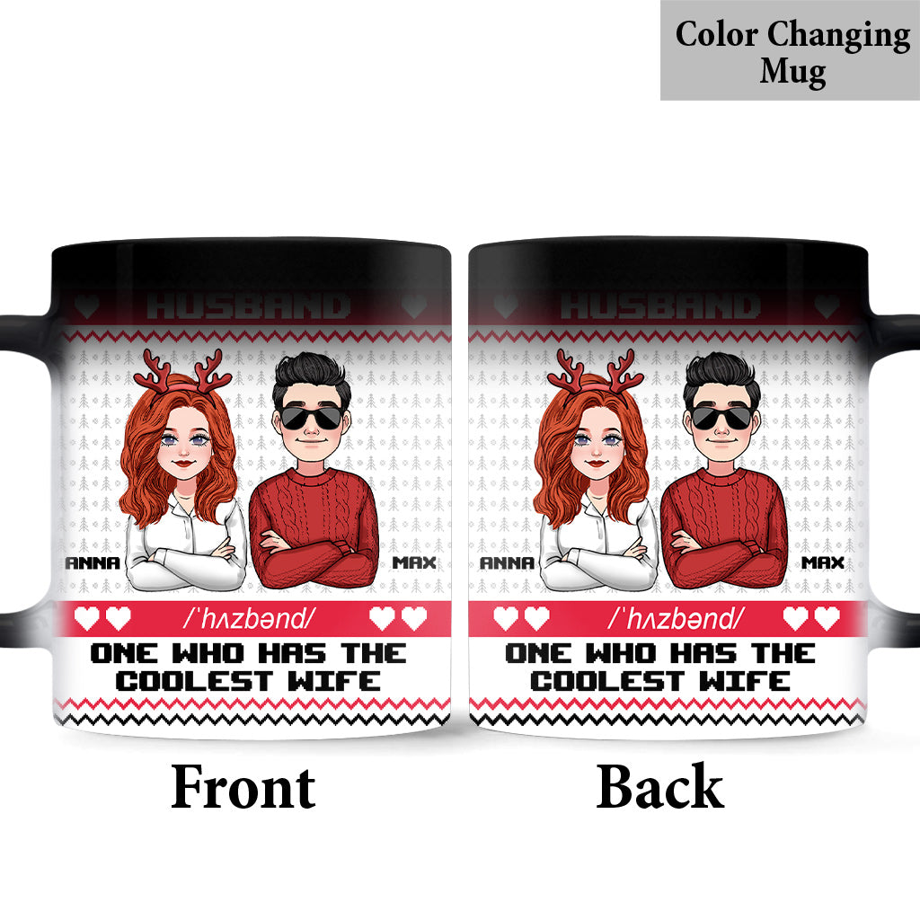 Ehemann mit der coolsten Frau – Personalisierte Pärchentasse