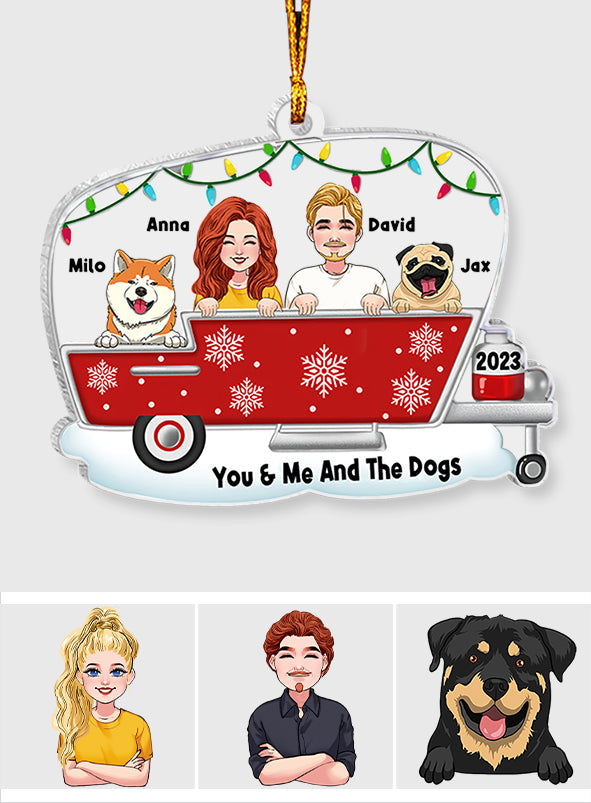 Du, ich und die Hunde – Personalisierter, transparenter Camping-Anhänger