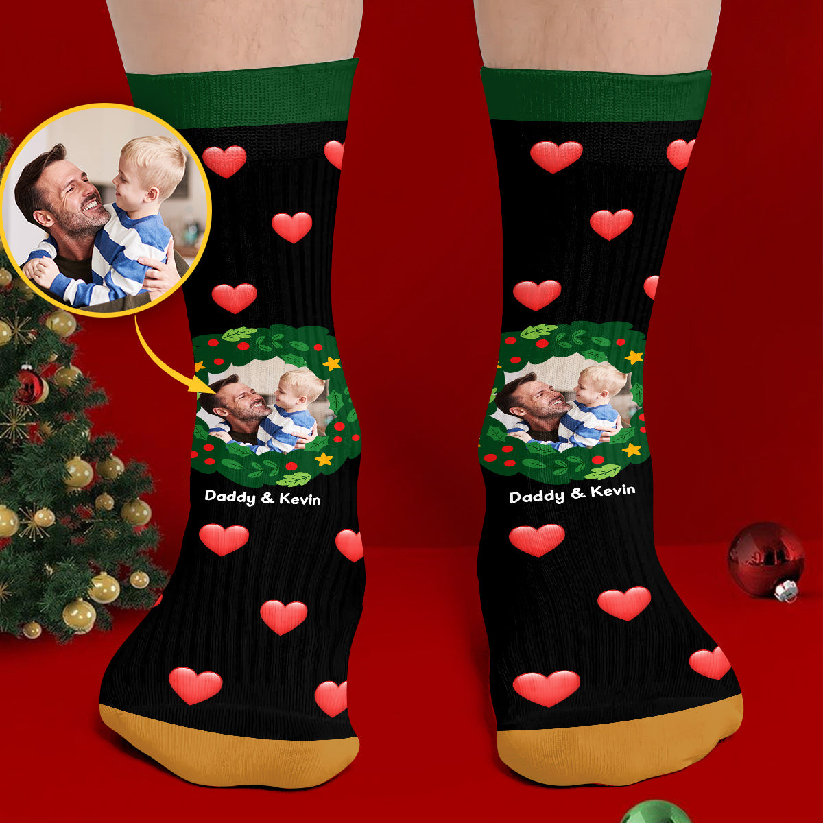 Socken mit individuellem Familienfoto – Personalisierte Familiensocken