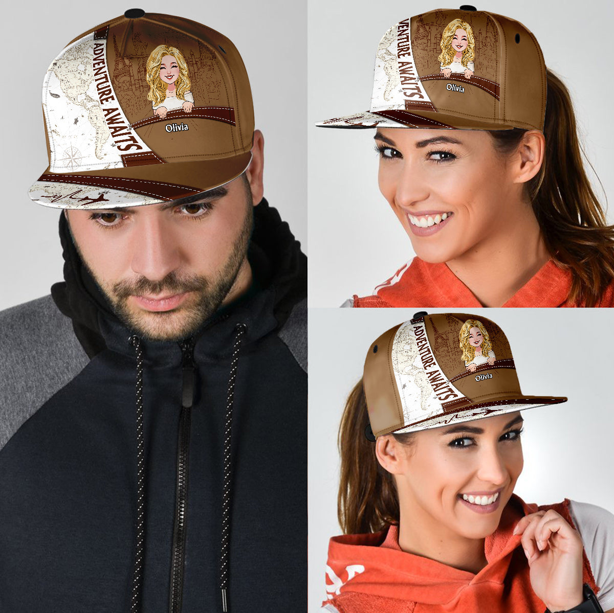 Das Abenteuer wartet – Personalisierte Reise-Snapback-Cap