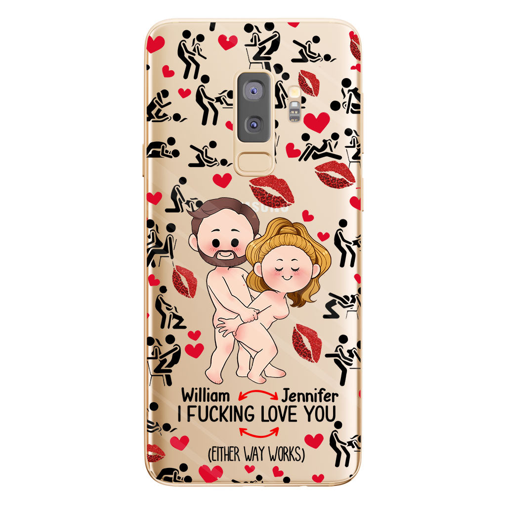 Ich liebe dich – Geschenk für Ehemann, Ehefrau, Freund, Freundin – Personalisierte transparente Handyhülle