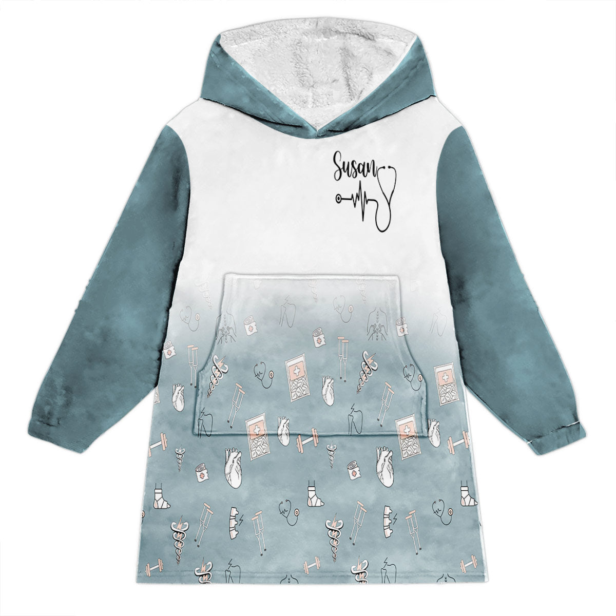 Krankenschwesterjacke – Personalisierter Krankenschwester-Hoodie mit Deckenmotiv