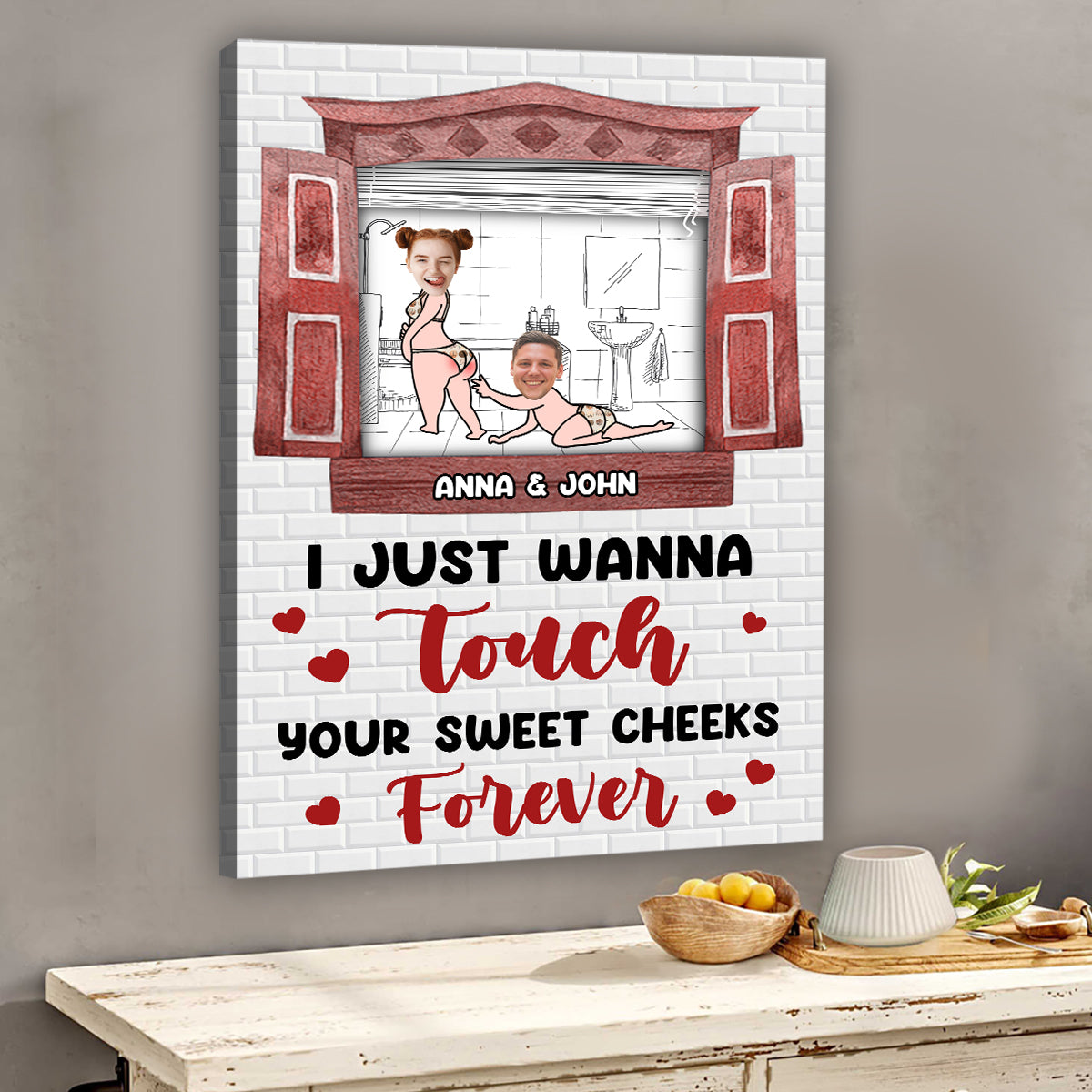 Ich möchte dich einfach nur berühren – Personalisierte Leinwand und Poster für Paare