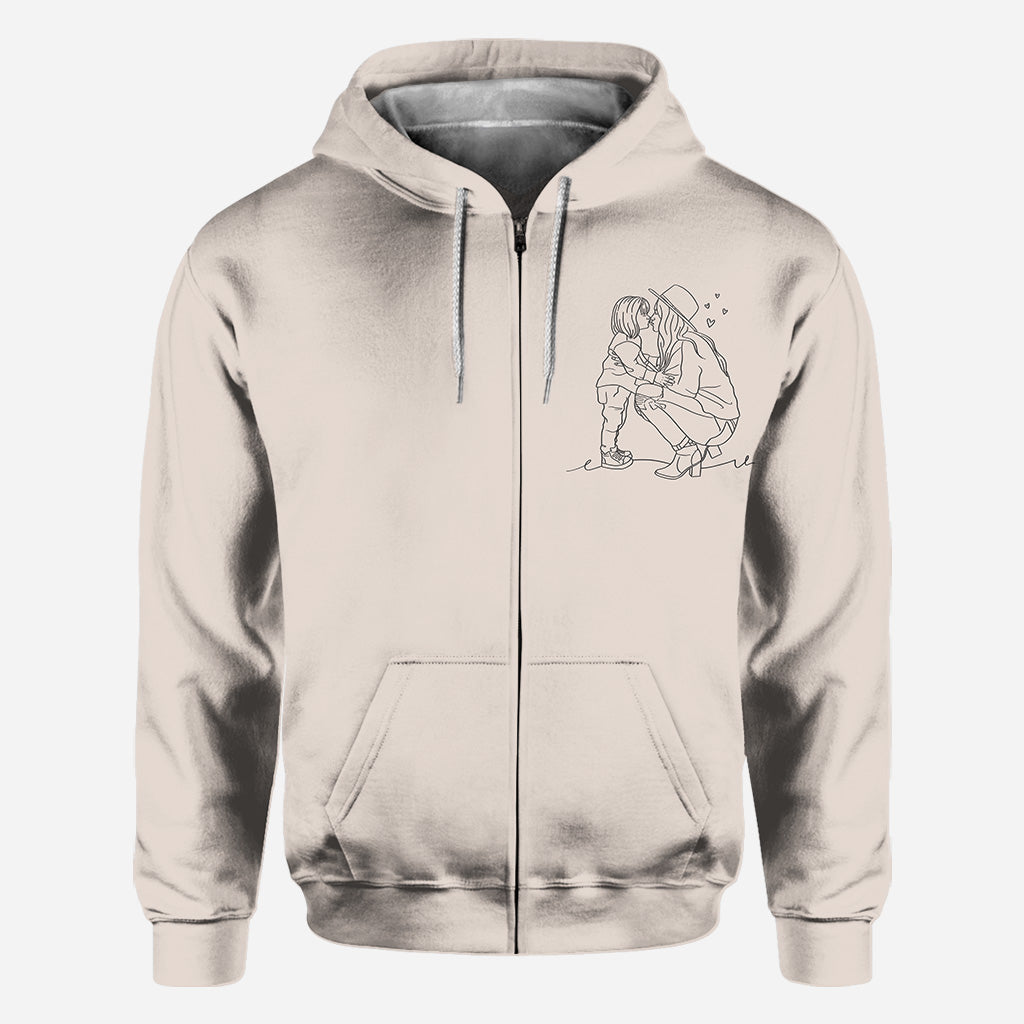 Strichzeichnung - Personalisiertes Stiefmutter-T-Shirt