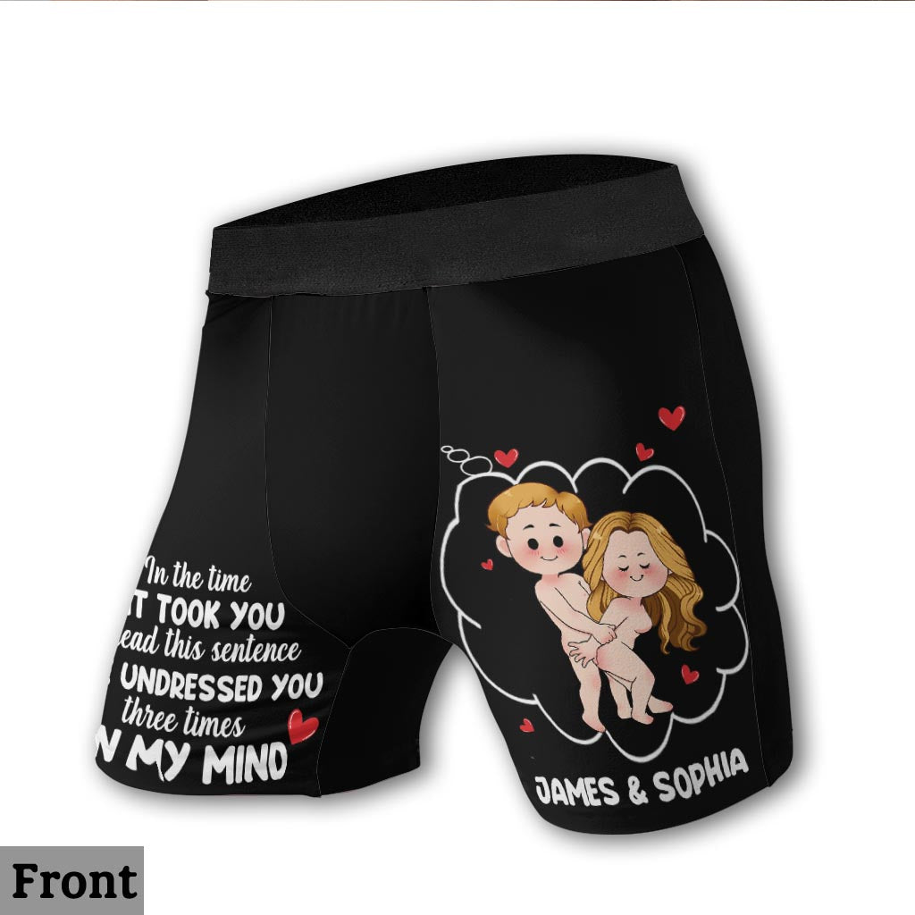 Ich habe dich dreimal ausgezogen – Personalisierte Boxershorts für Paare