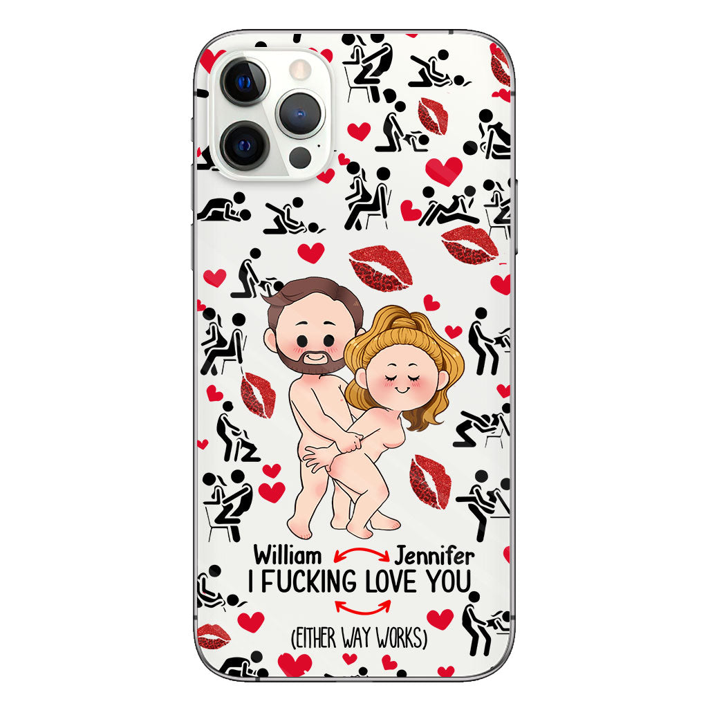 Ich liebe dich – Geschenk für Ehemann, Ehefrau, Freund, Freundin – Personalisierte transparente Handyhülle