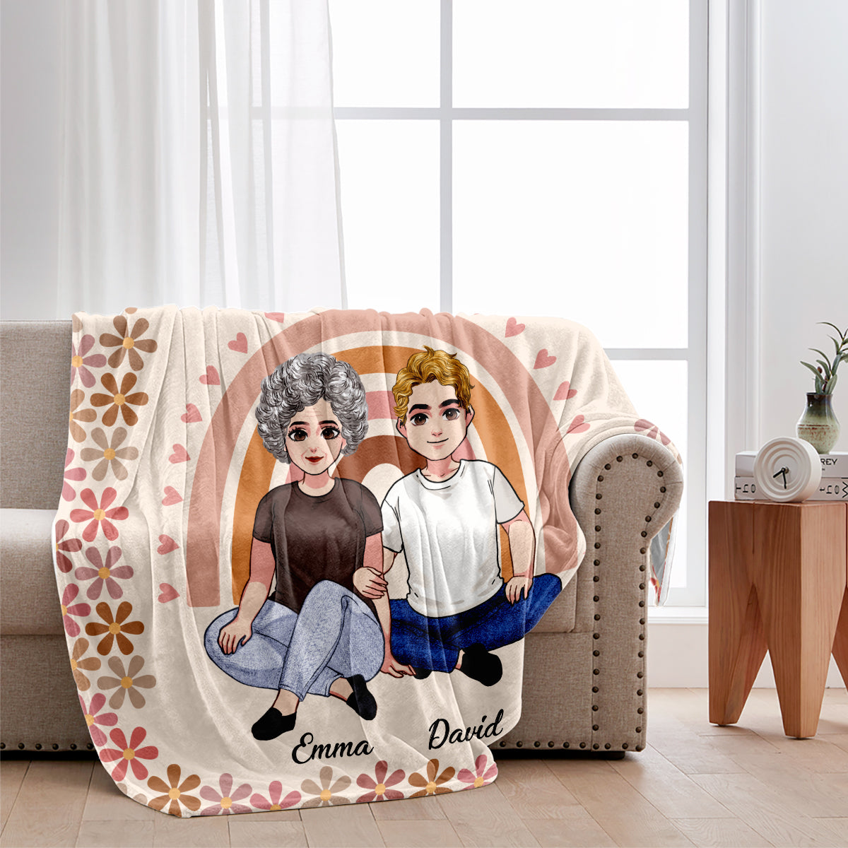 Wir hoffen, dass du dich jedes Mal, wenn du diese Decke kuschelst, daran erfreut – Geschenk für Mama, Oma – personalisierte Decke