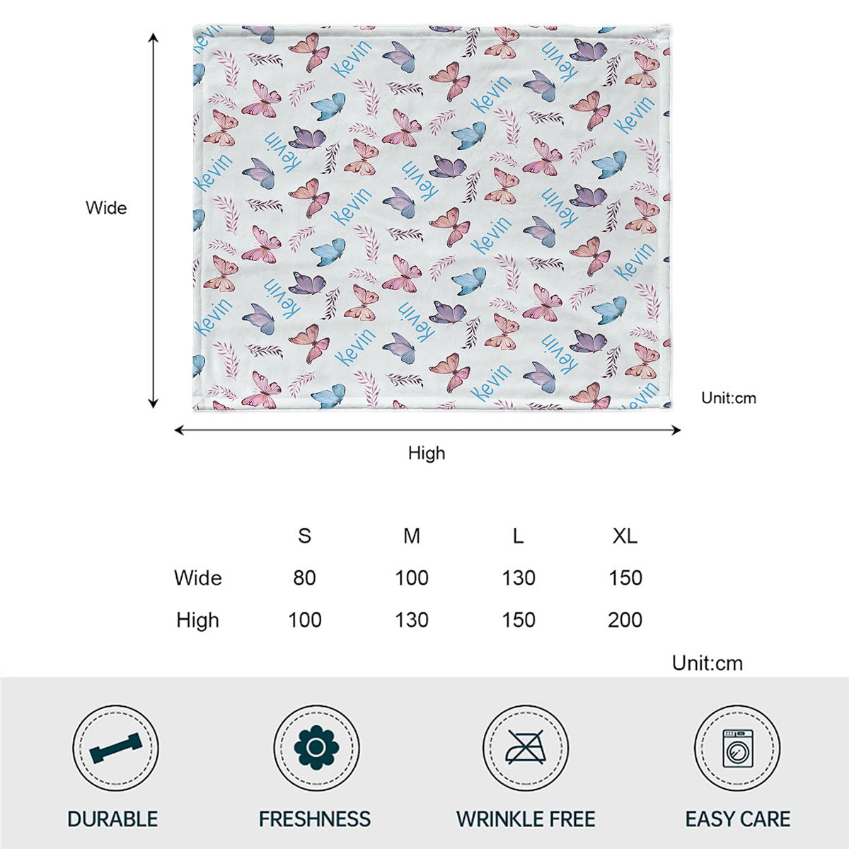 Butterfly Custom Name - Personalized grandson Blanket