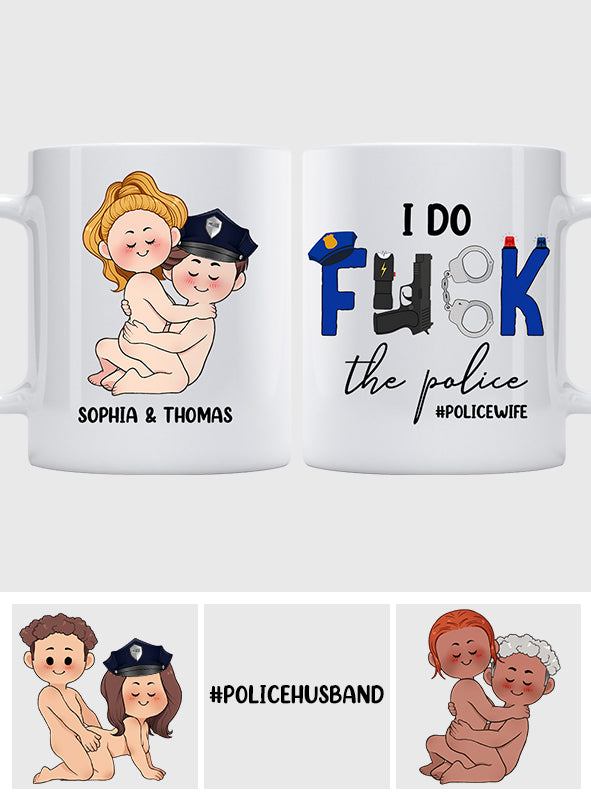 Ich liebe die Polizei – Personalisierte Tasse für Paare