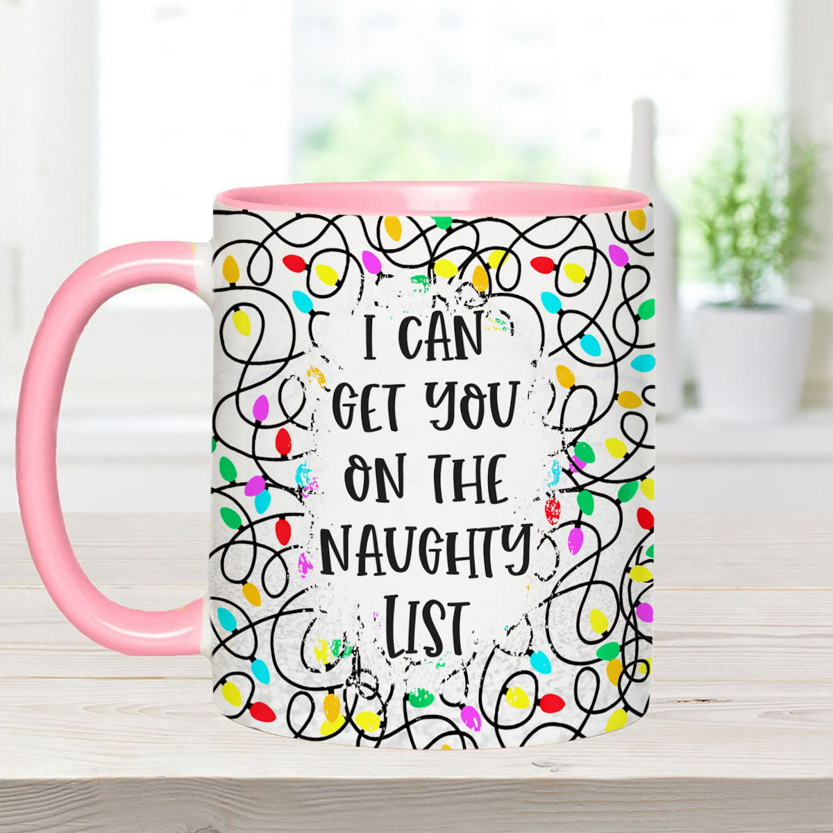 Ich kann dich auf die Liste der Unartigen bringen – Geschenk für Ehemann, Ehefrau, Freund, Freundin – Personalisierte Tasse mit Akzent