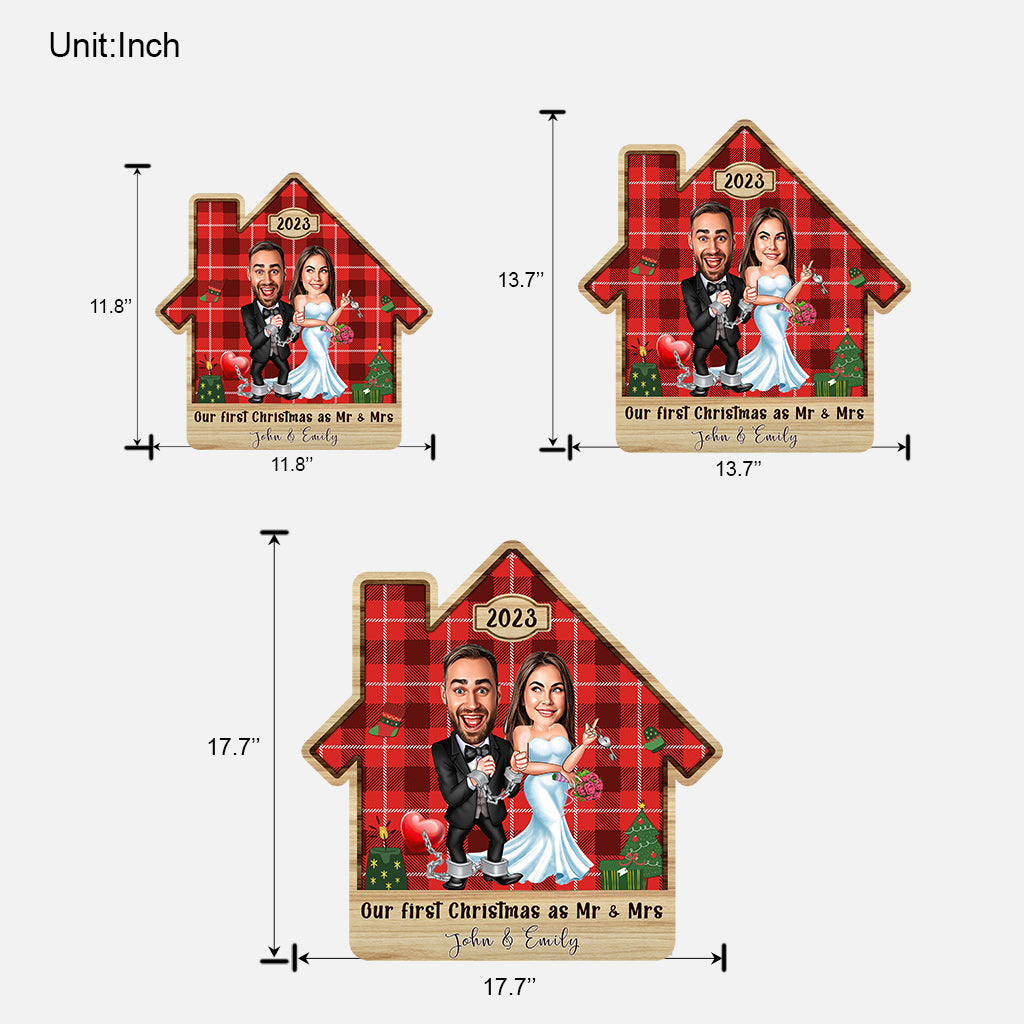 Unser erstes gemeinsames Weihnachtsfest – personalisiertes Holzschild für Ehepaare