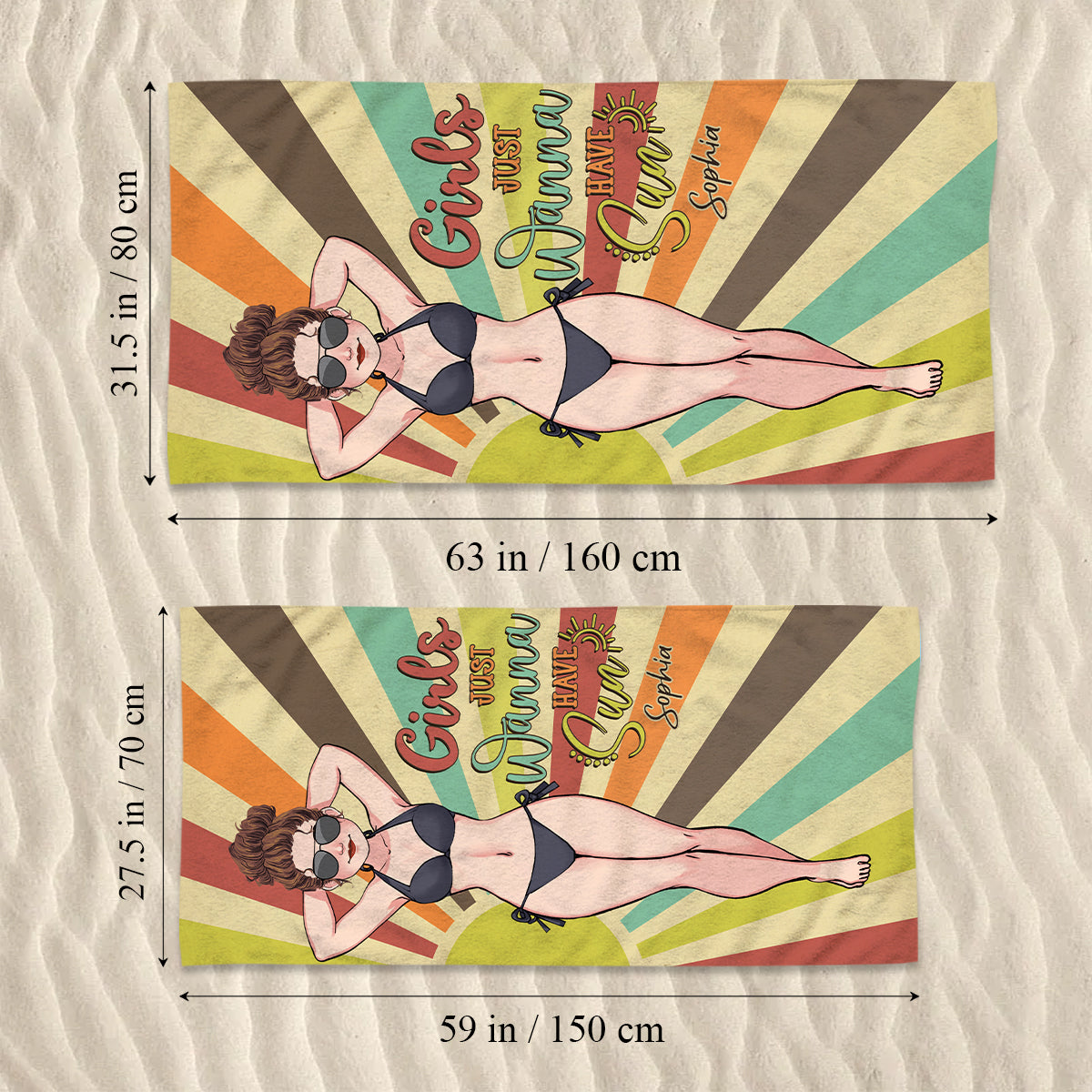 Immer im Urlaub – Geschenk für Meeresliebhaberinnen für Freundin, Schwester, Freundin, Ehefrau, Mutter – Personalisiertes Strandtuch