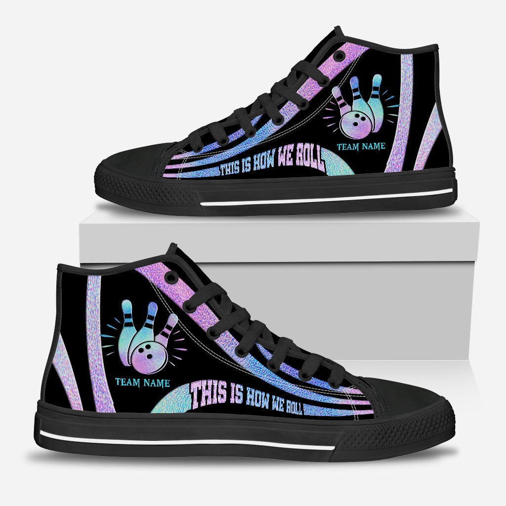 So machen wir das – personalisierte Bowling-High-Top-Schuhe