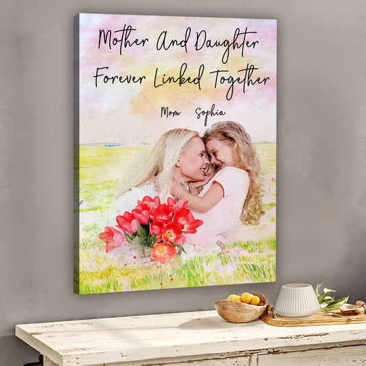 Mutter und Tochter – Personalisierte Leinwand und Poster für die Mutter