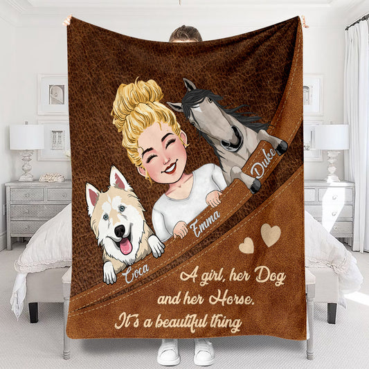 Was für ein schönes Ding – Pferdegeschenk für Hunde- und Katzenliebhaber – personalisierte Decke