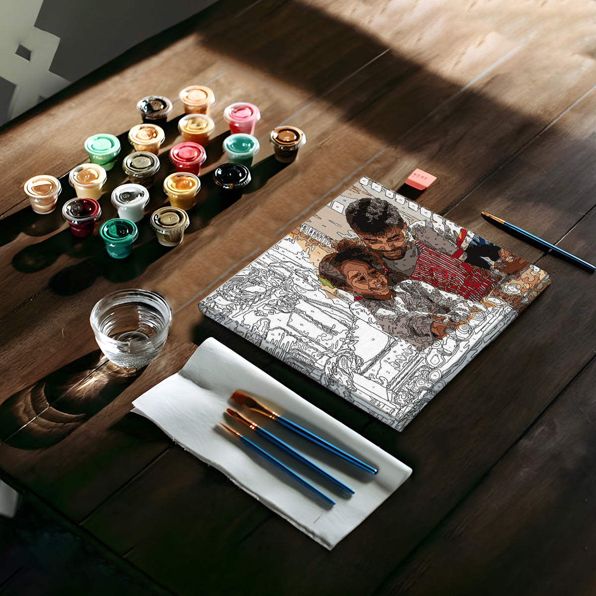 Benutzerdefiniertes Foto – Personalisiertes Malen-nach-Zahlen-Set für Väter