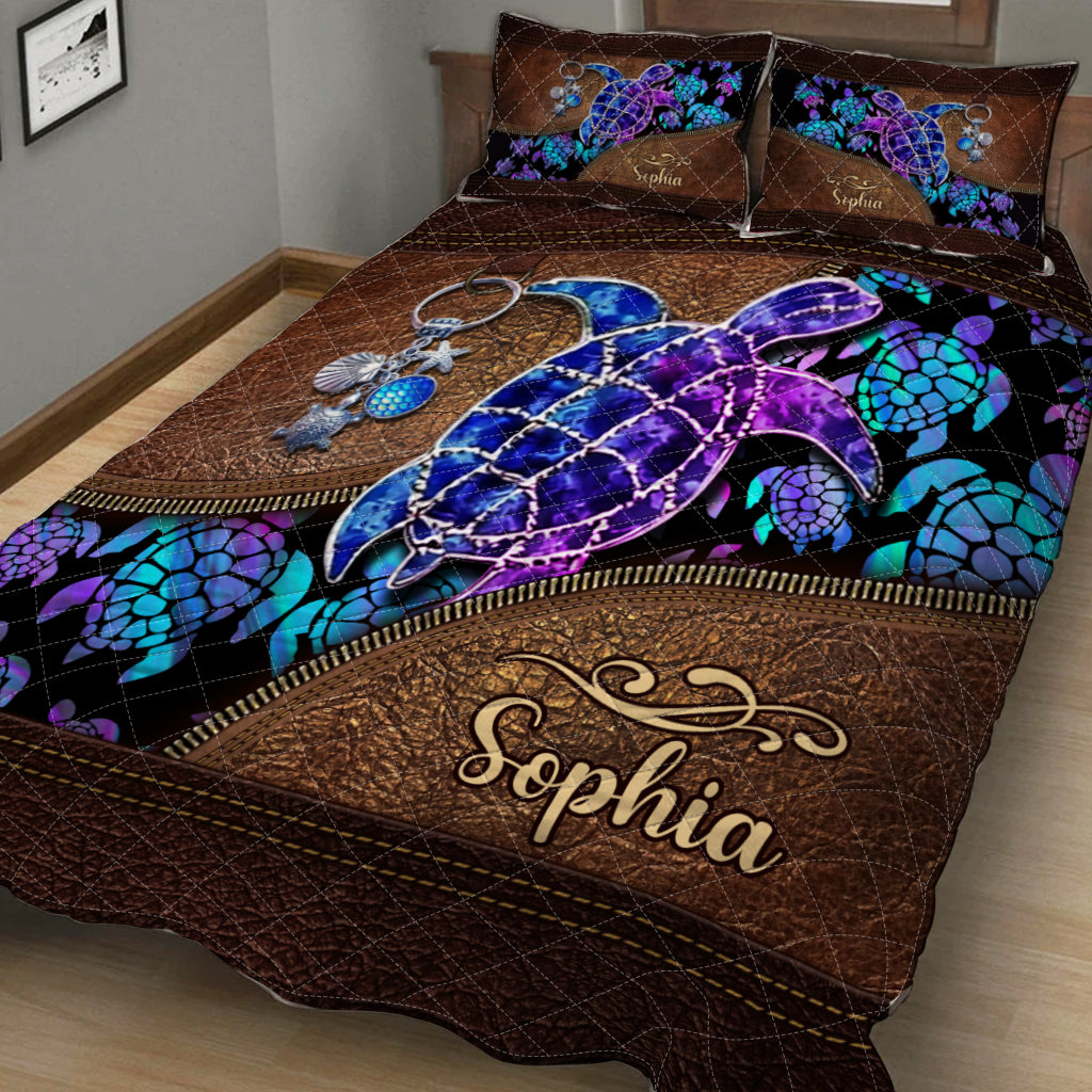 Salty Lil' Beach – Personalisierte Schildkröten-Bettwäsche-Set