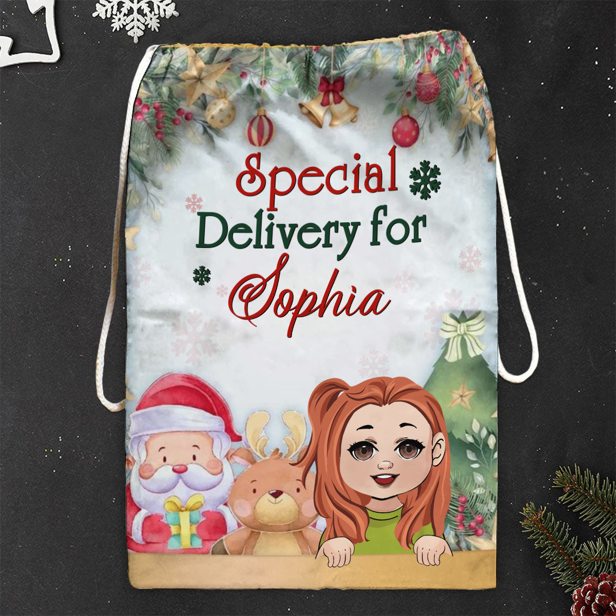 Sonderlieferung – Personalisierter Familien-Tragebeutel mit Kordelzug