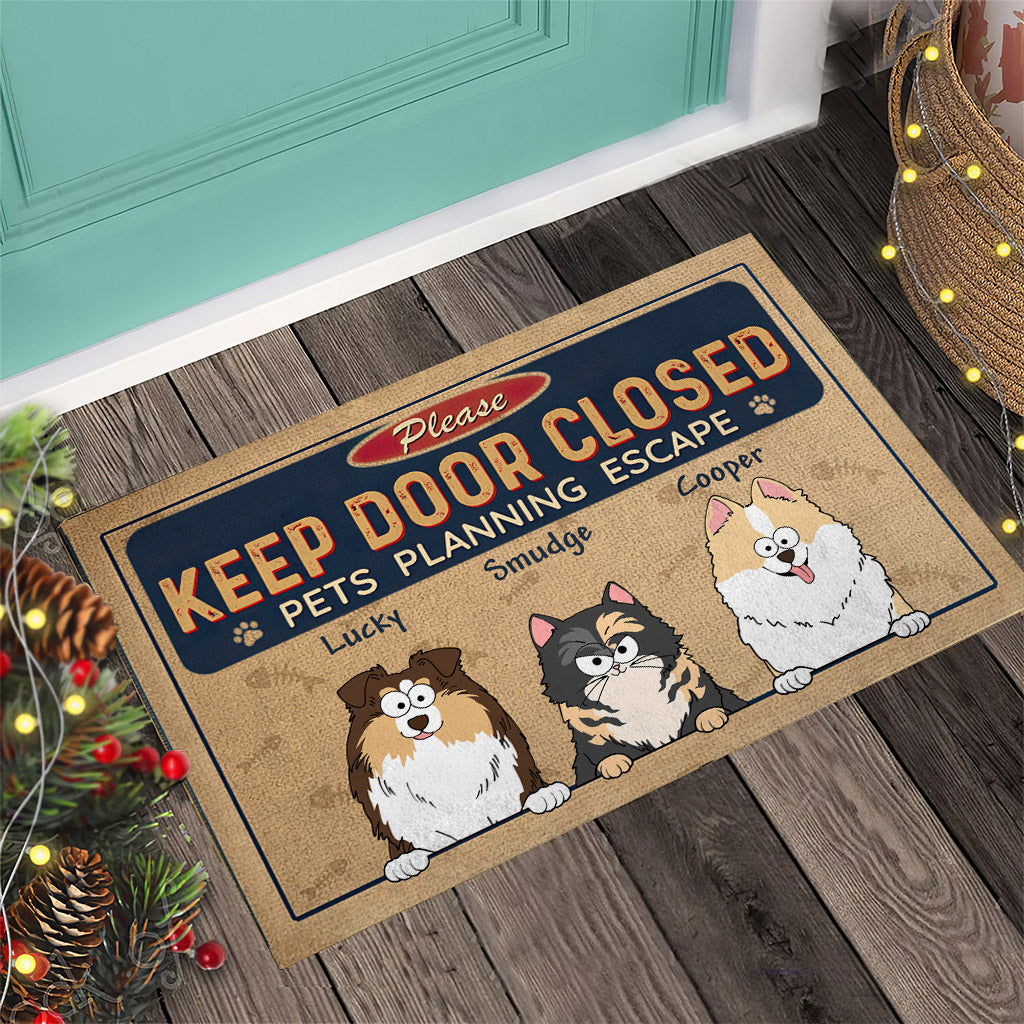 Don't Let Them Out - Personalized Dog Doormat