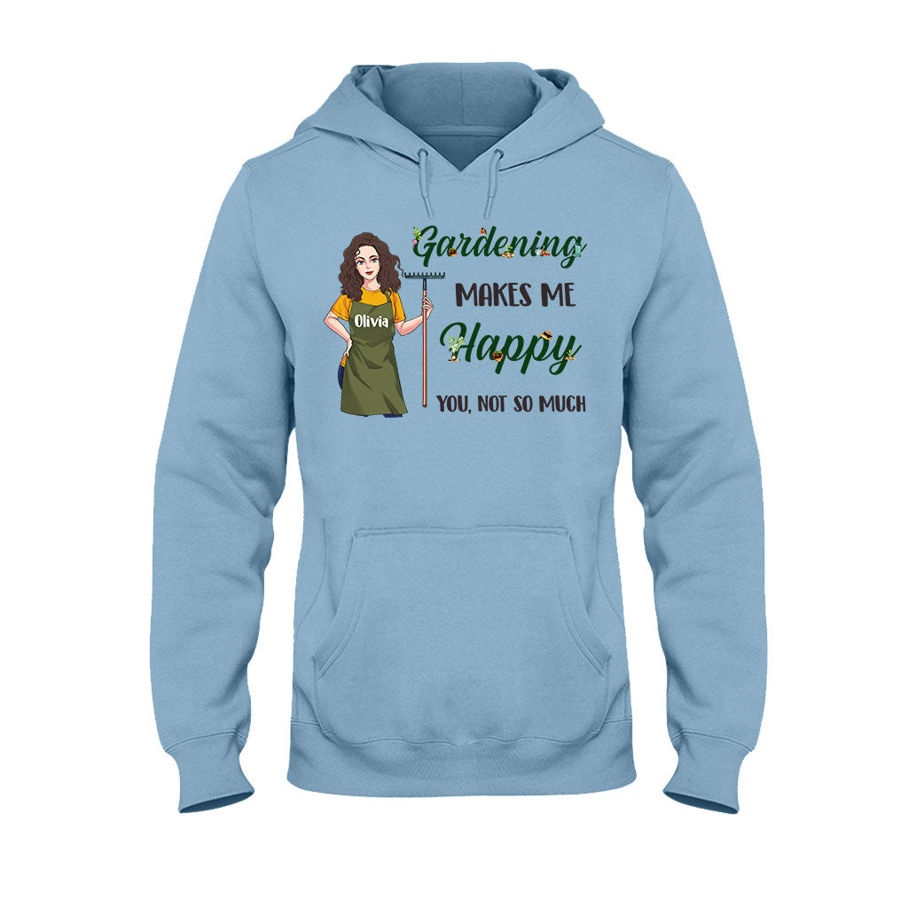 Gärtnern macht mich glücklich – Personalisiertes Garten-T-Shirt und Hoodie