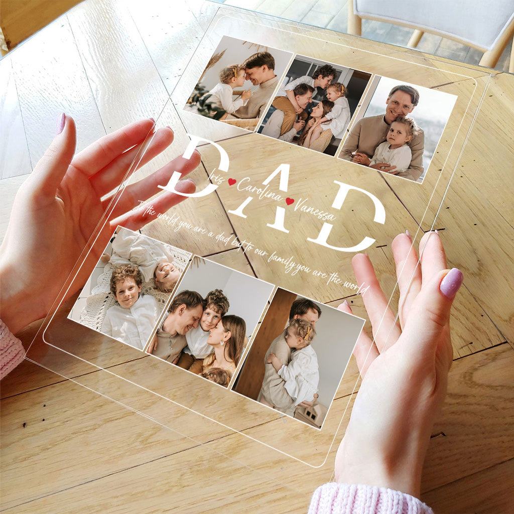 Bester Papa aller Zeiten – Personalisierte transparente Acrylplakette für Väter