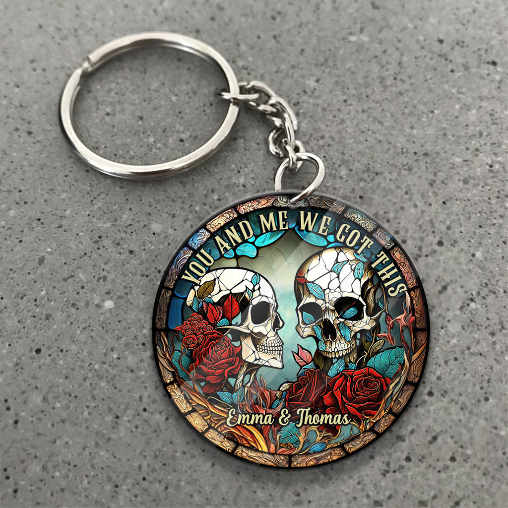Totenkopf-Pärchen – Personalisierter Totenkopf-Schlüsselanhänger