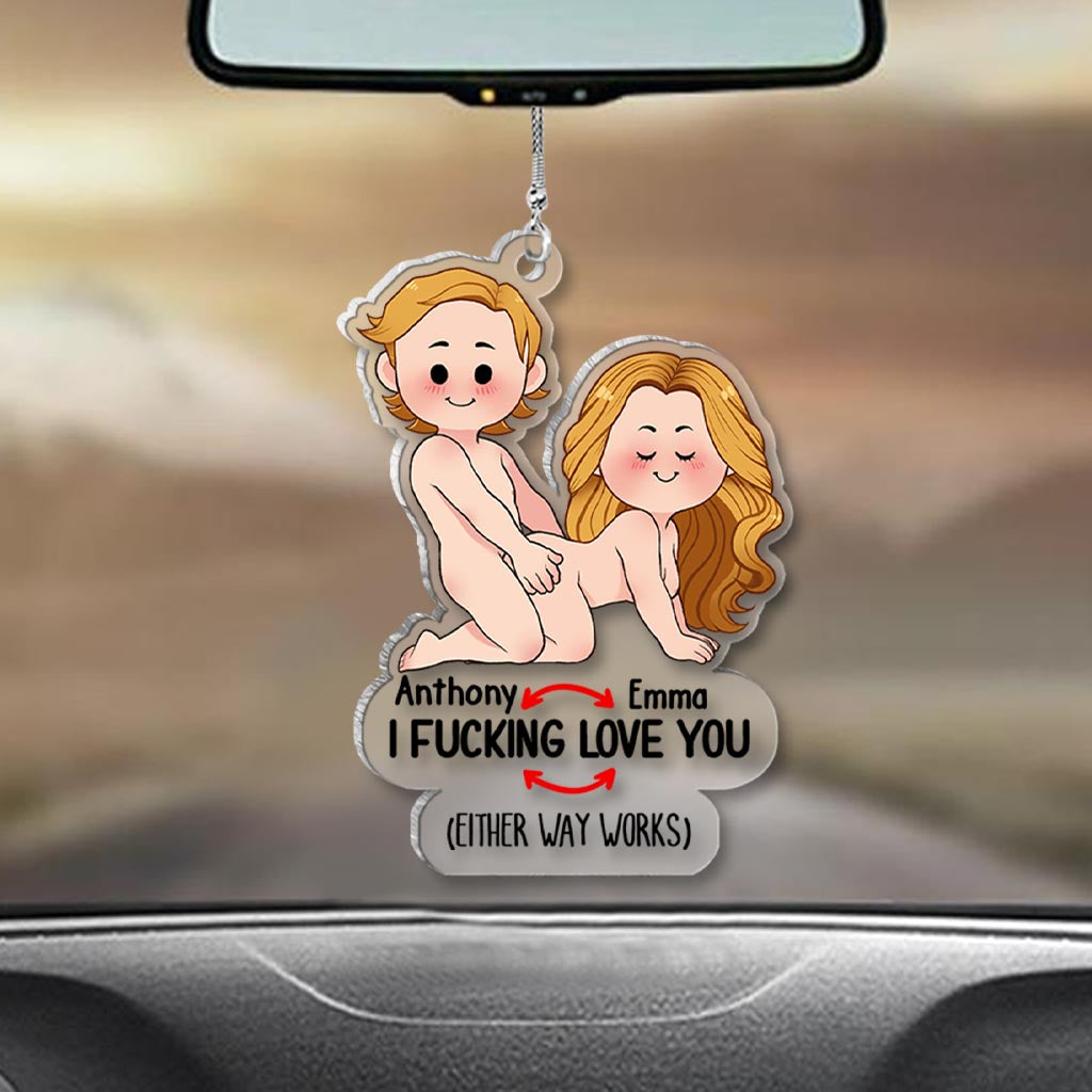 Ich liebe dich – Geschenk für Ehemann, Ehefrau, Freund, Freundin – Personalisierter transparenter Autoanhänger