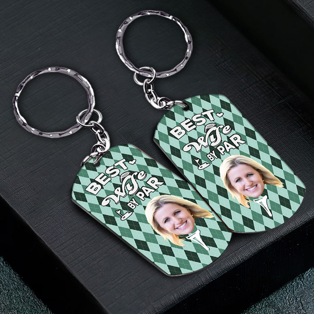 Best Dad By Par - Golf gift for dad, him, boyfriend, husband, grandpa - Personalized Stainless Steel Keychain