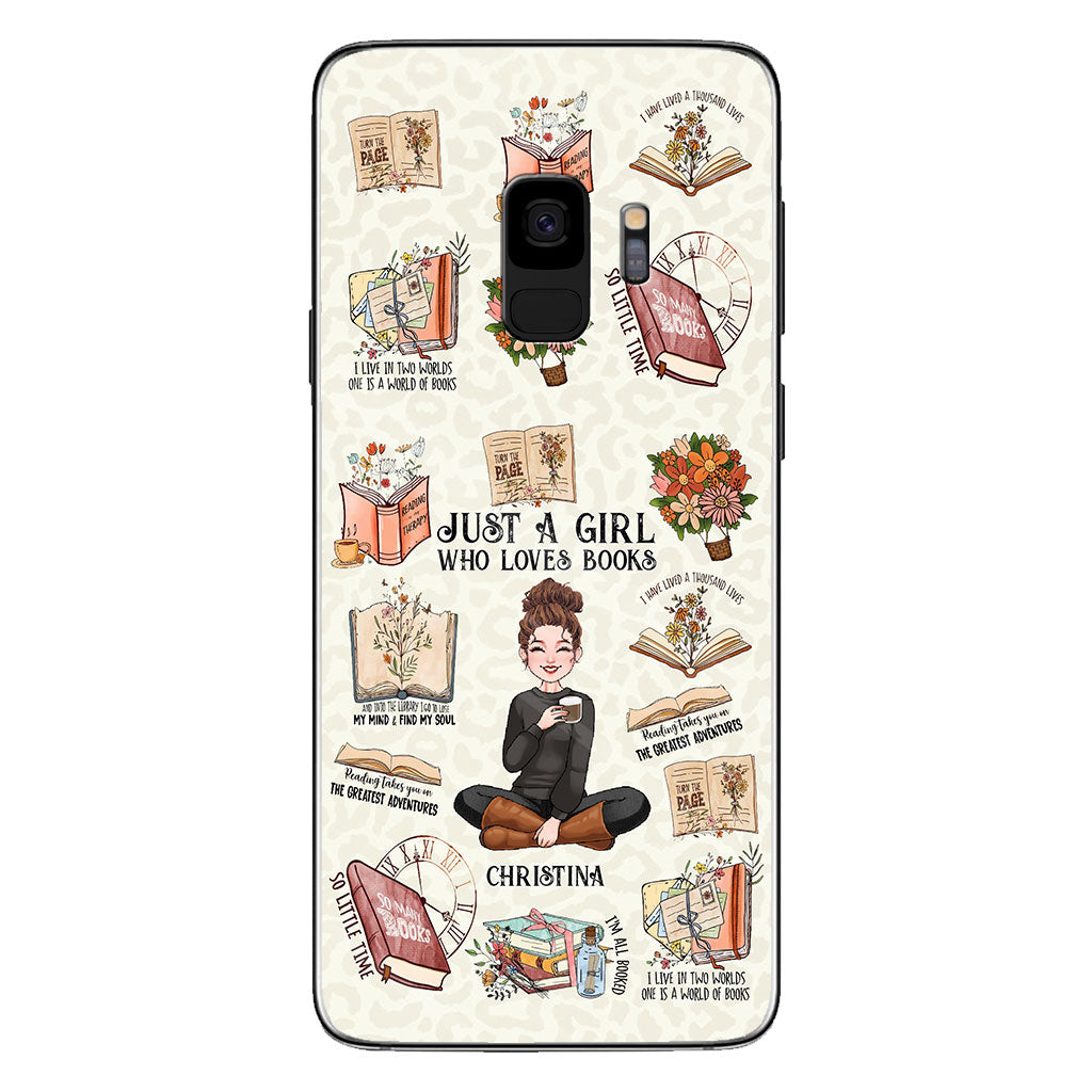 Einfach ein Mädchen, das Bücher liebt – personalisierte Handyhülle in Buchform