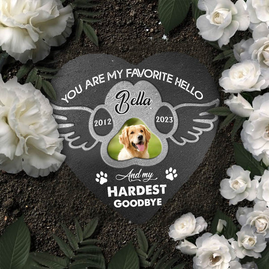 Beste Freunde werden nie vergessen – personalisierter herzförmiger Stein für Hunde