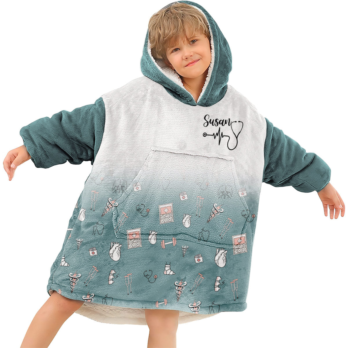 Krankenschwesterjacke – Personalisierter Krankenschwester-Hoodie mit Deckenmotiv