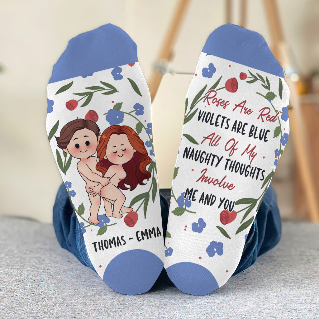 Rosen sind rot – personalisierte Socken für Paare