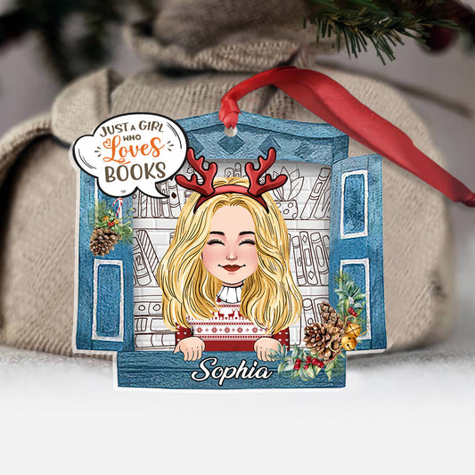Just A Girl Who Loves Books - Personalized Book Ornament